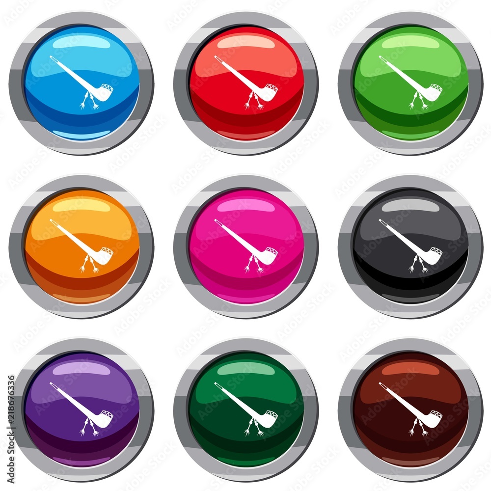 Smoking pipe set icon isolated on white. 9 icon collection vector illustration Smoking pipe set icon isolated on white. 9 icon collection vector illustration