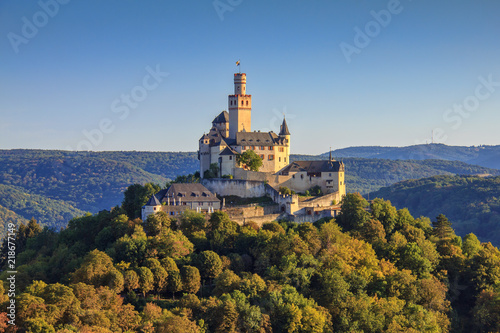 Die Marksburg über Braubach, Deutschland
