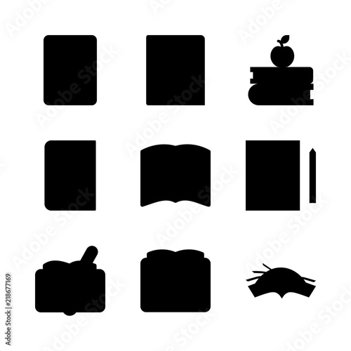 9 library icons set