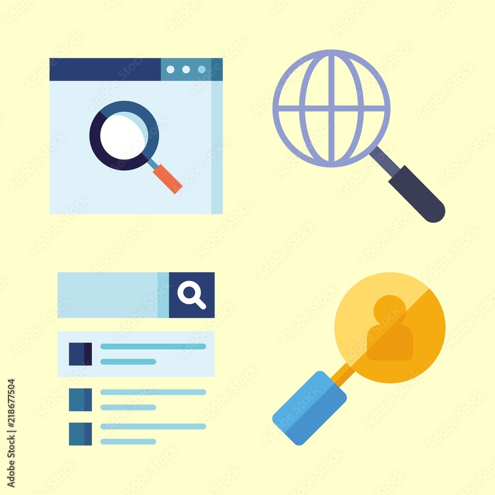 4 seo icons set