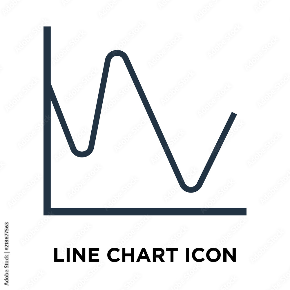 Line chart icon vector isolated on white background, Line chart sign Line chart icon vector isolated on white background, Line chart sign