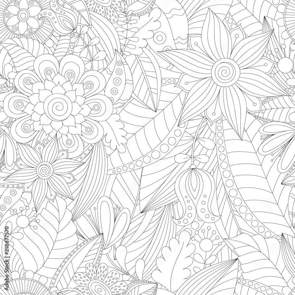 Obraz premium Vector seamless floral pattern