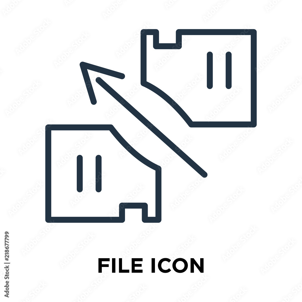 File icon vector isolated on white background, File sign , line symbol or linear element design in outline style File icon vector isolated on white background, File sign , line symbol or linear element design in outline style