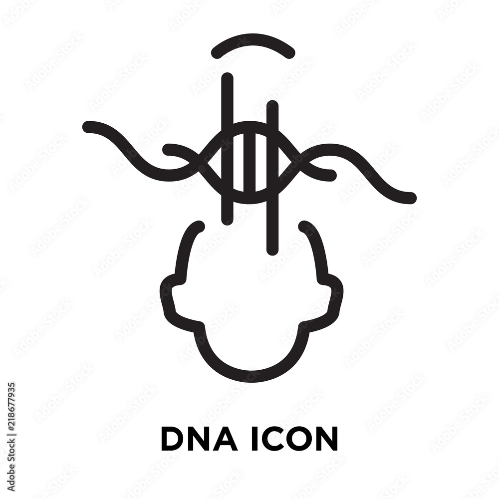 DNA icon vector isolated on white background, DNA sign , line symbol or linear element design in outline style DNA icon vector isolated on white background, DNA sign , line symbol or linear element design in outline style