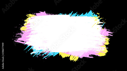 Grunge stains background. Ink splatter. Spray splashes backdrop. Liquid stains isolated. Paint brush strokes and drops texture. Abstract vector illustration.