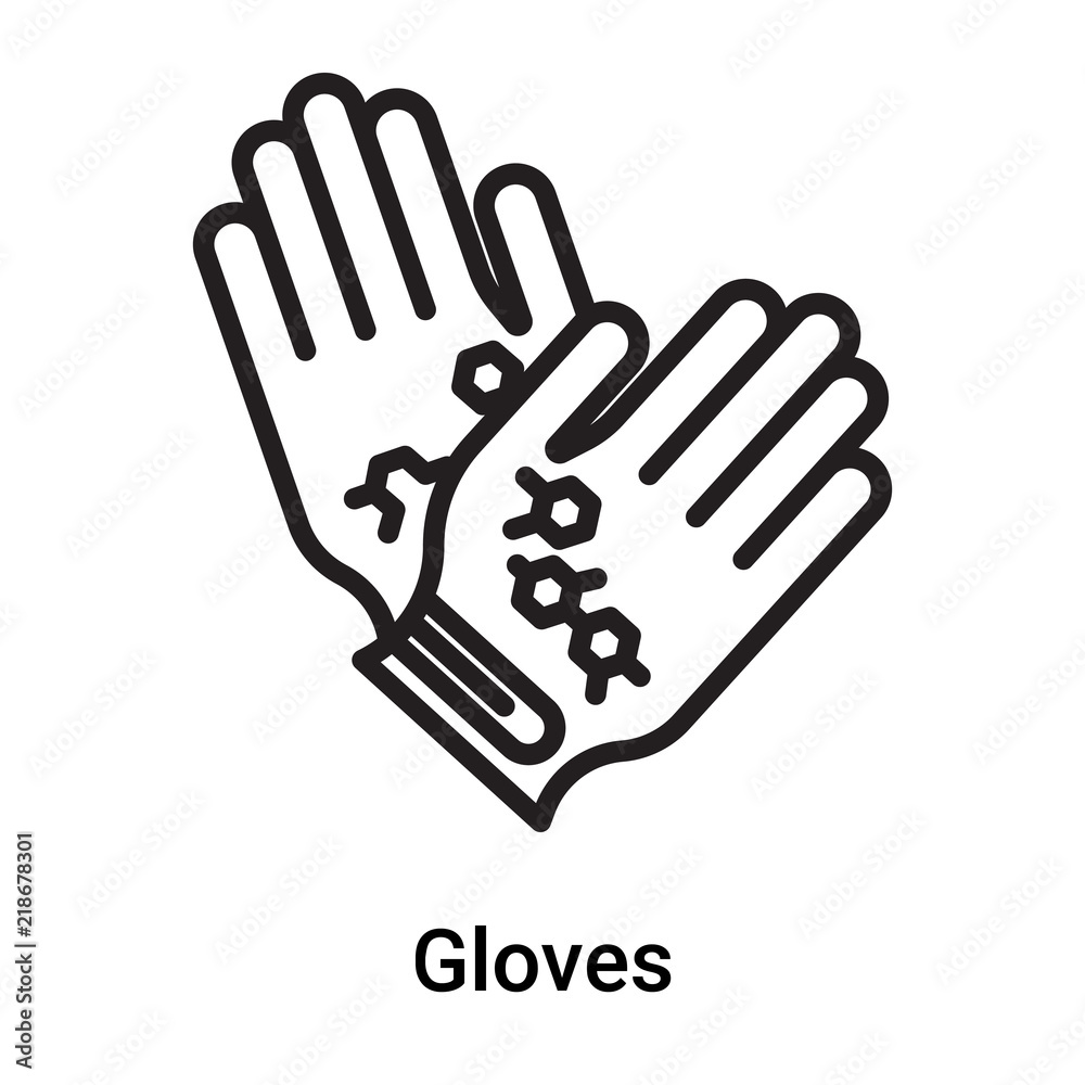 Gloves icon vector isolated on white background, Gloves sign , line or linear symbol and sign design in outline style Gloves icon vector isolated on white background, Gloves sign , line or linear symbol and sign design in outline style