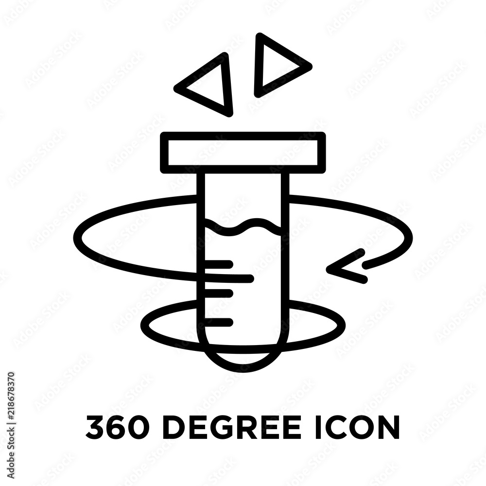 360 degree icon vector isolated on white background, 360 degree sign ...