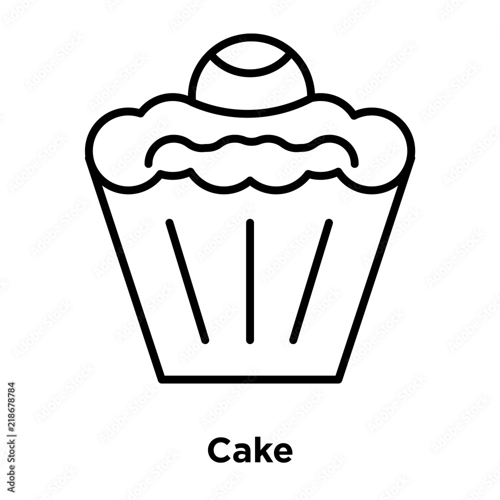 Cake icon vector isolated on white background, Cake sign , thin line design elements in outline style Cake icon vector isolated on white background, Cake sign , thin line design elements in outline style