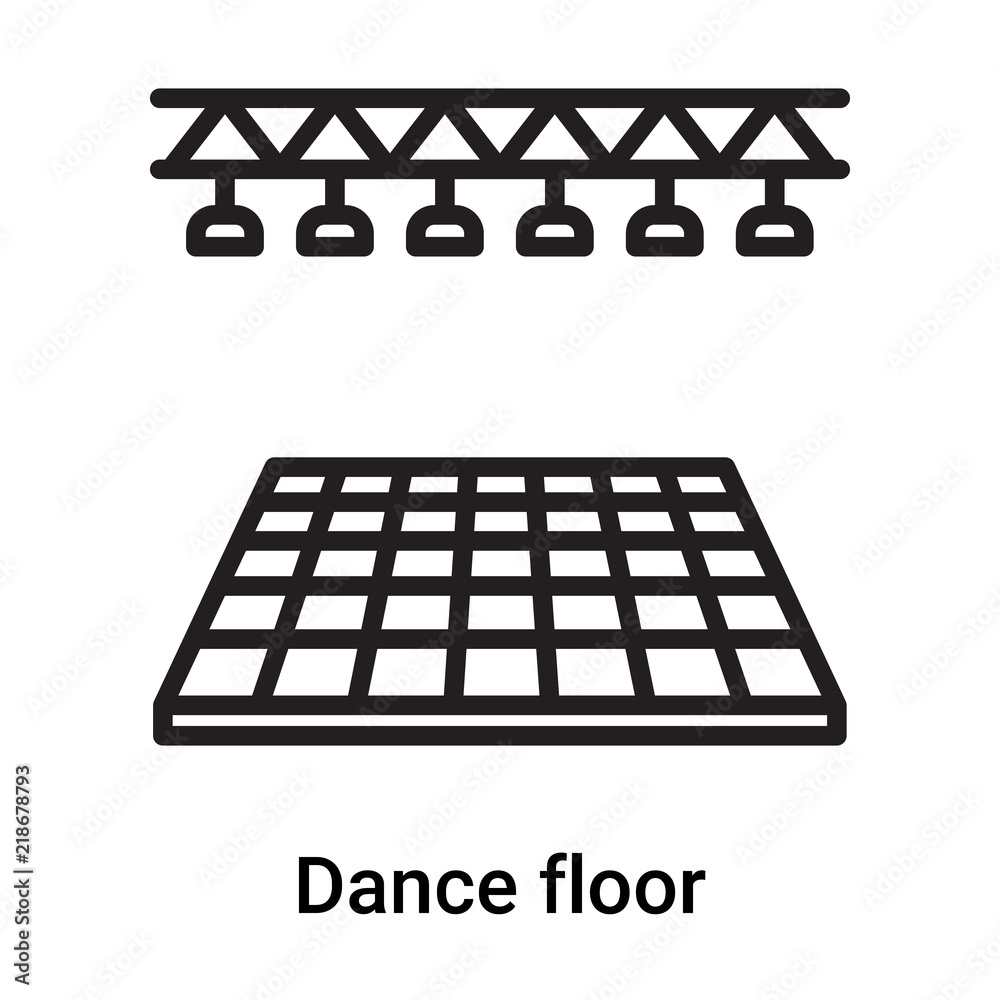 Dance floor icon vector isolated on white background, Dance floor sign