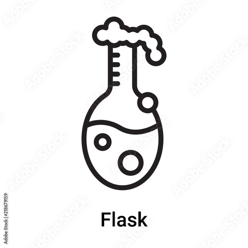 Flask icon vector isolated on white background, Flask sign , line or linear symbol and sign design in outline style