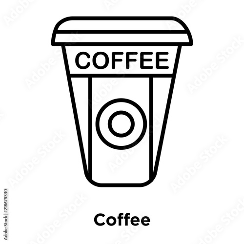 Coffee icon vector isolated on white background, Coffee sign , thin line design elements in outline style