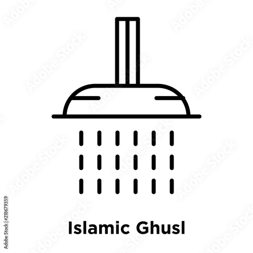 Islamic Ghusl icon vector isolated on white background, Islamic Ghusl sign , thin line design elements in outline style