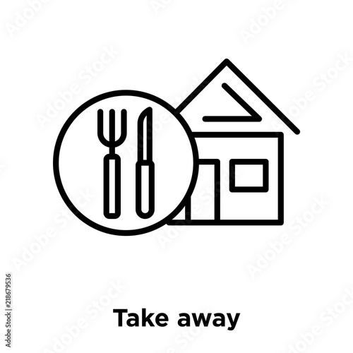Take away icon vector isolated on white background, Take away sign , thin line design elements in outline style