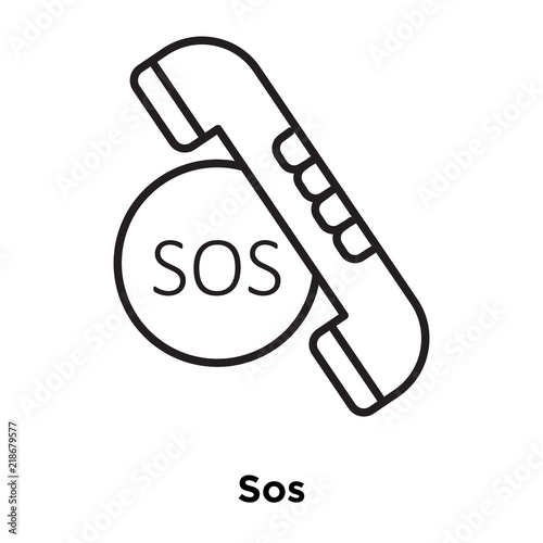 sos icon isolated on white background. Simple and editable sos icons. Modern icon vector illustration.