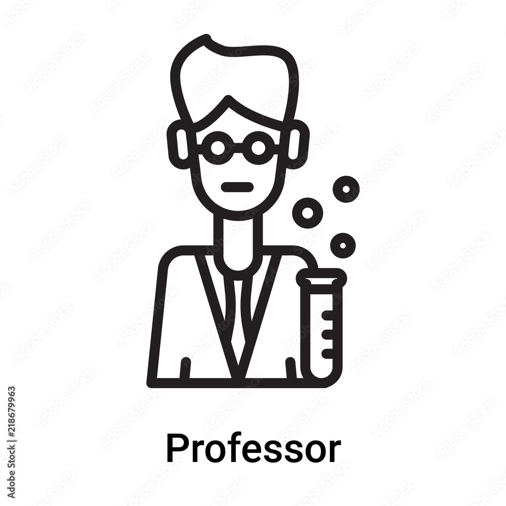 Professor icon vector isolated on white background, Professor sign , line or linear symbol and sign design in outline style