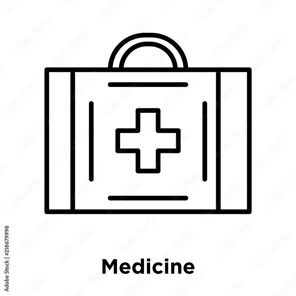 Medicine icon vector isolated on white background, Medicine sign , thin line design elements in outline style Medicine icon vector isolated on white background, Medicine sign , thin line design elements in outline style