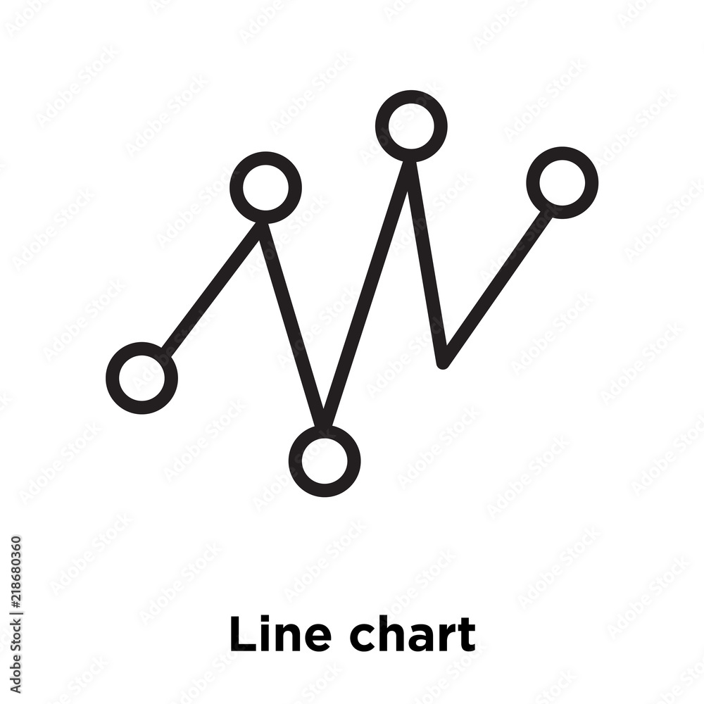 Line chart icon vector isolated on white background, Line chart sign Line chart icon vector isolated on white background, Line chart sign