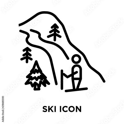 ski icon on white background. Modern icons vector illustration. Trendy ski icons