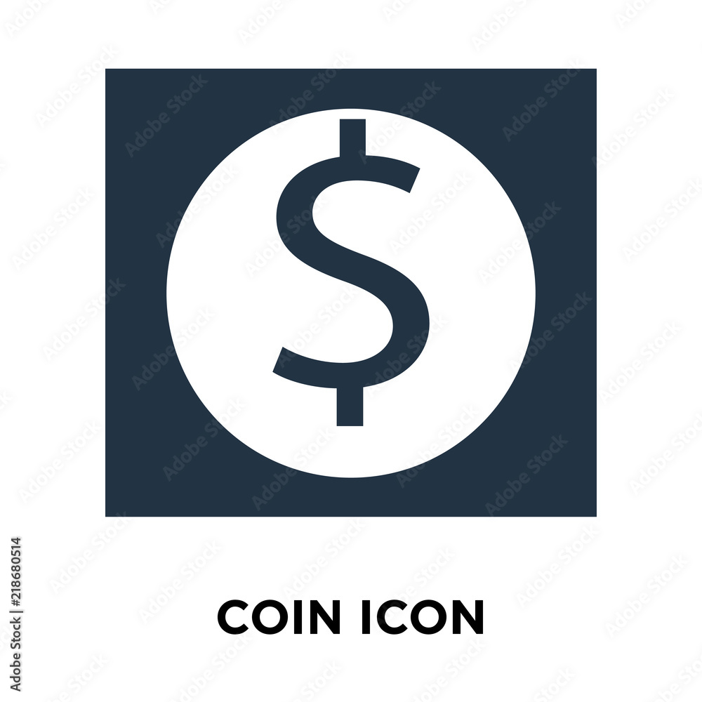 Coin icon vector isolated on white background, Coin sign Coin icon vector isolated on white background, Coin sign