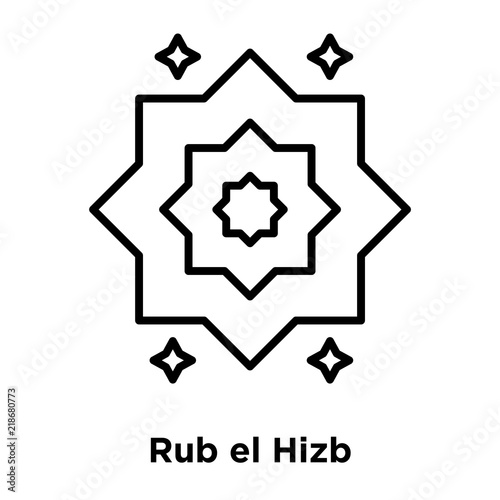 Rub el Hizb icon vector isolated on white background, Rub el Hizb sign , thin line design elements in outline style