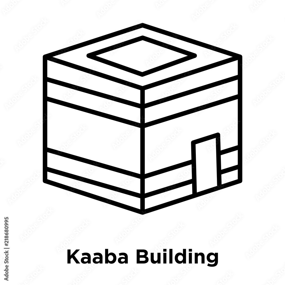 Kaaba Building icon vector isolated on white background, Kaaba Building sign , thin line design elements in outline style Kaaba Building icon vector isolated on white background, Kaaba Building sign , thin line design elements in outline style