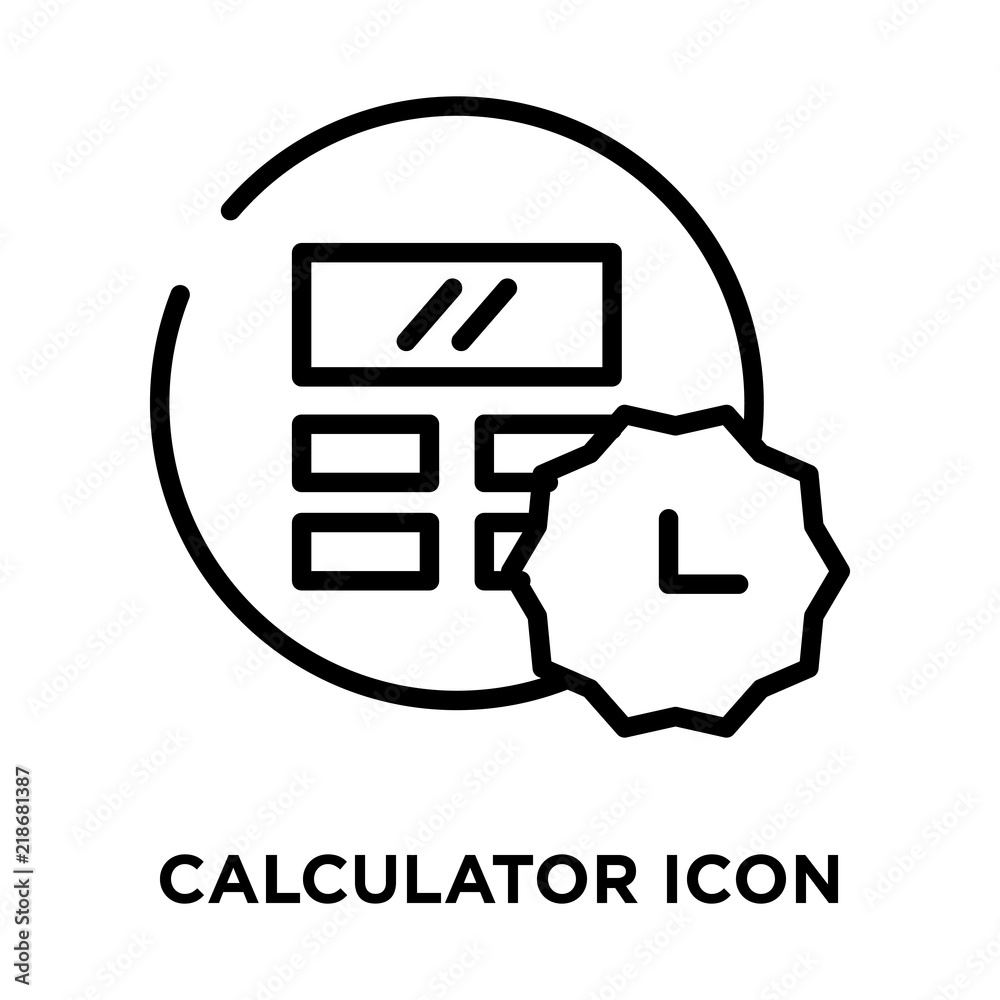 Calculator icon vector isolated on white background, Calculator sign , line symbol or linear element design in outline style Calculator icon vector isolated on white background, Calculator sign , line symbol or linear element design in outline style