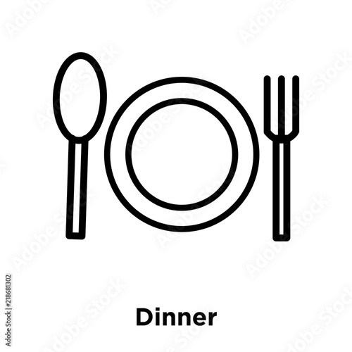 dinner icon isolated on white background. Modern and editable dinner icon. Simple icons vector illustration.