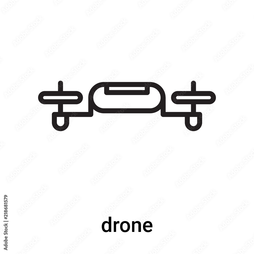 drone icon vector isolated on white background, drone sign , line or linear symbol and sign design in outline style