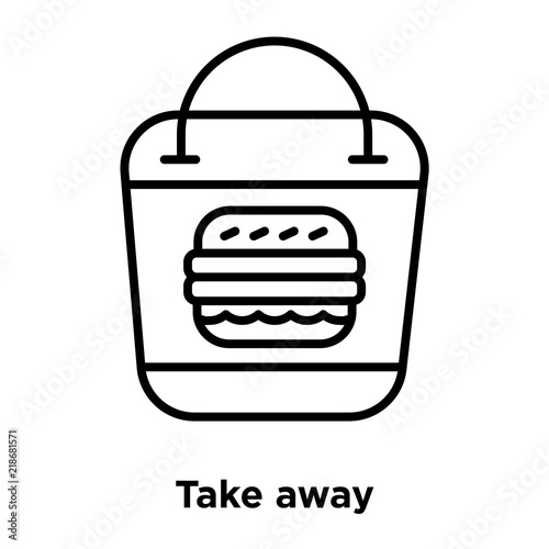 Take away icon vector isolated on white background, Take away sign , thin line design elements in outline style
