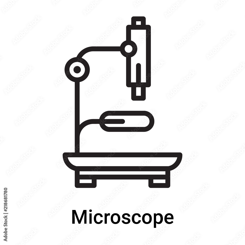 Microscope icon vector isolated on white background, Microscope sign , line or linear symbol and sign design in outline style Microscope icon vector isolated on white background, Microscope sign , line or linear symbol and sign design in outline style