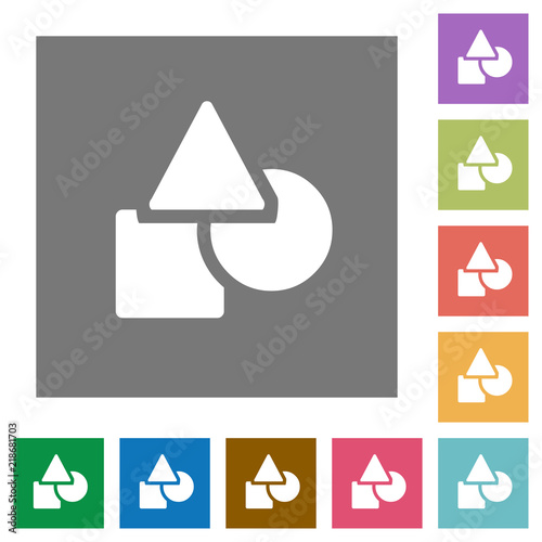 Basic geometric shapes square flat icons