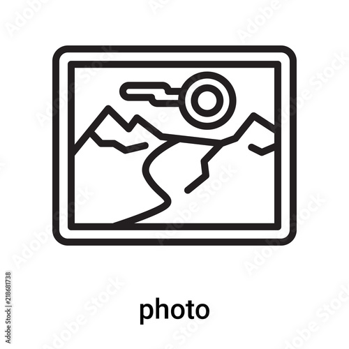 photo icon vector isolated on white background, photo sign , line or linear symbol and sign design in outline style © VectorGalaxy