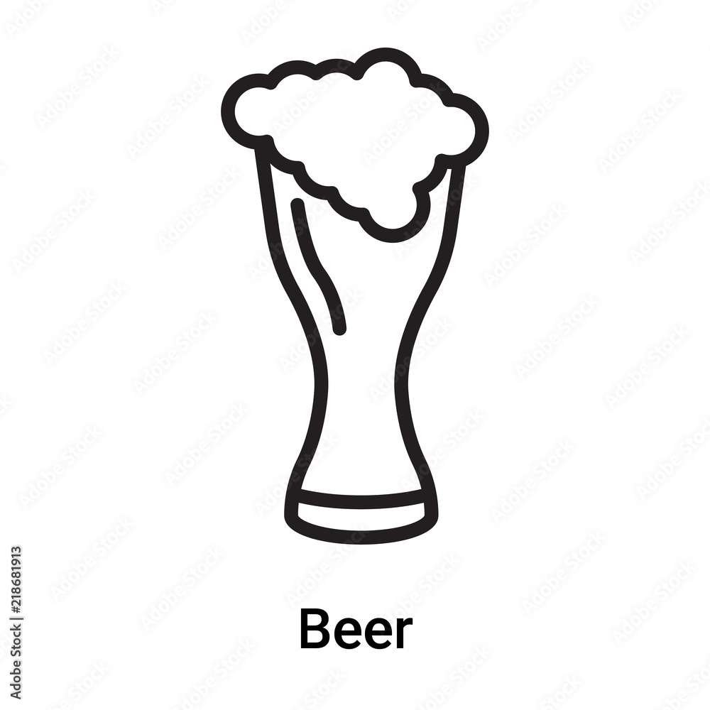 Beer icon vector isolated on white background, Beer sign , line or linear symbol and sign design in outline style Beer icon vector isolated on white background, Beer sign , line or linear symbol and sign design in outline style