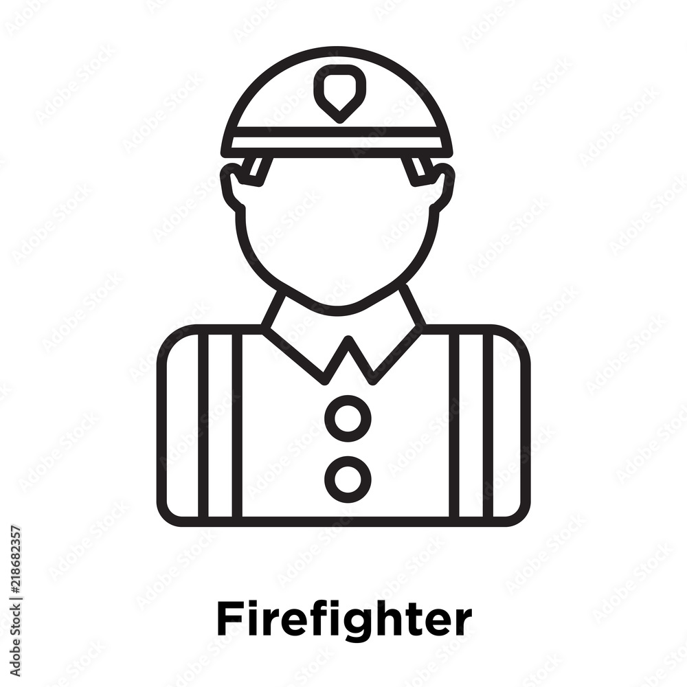 firefighter icon isolated on white background. Simple and editable firefighter icons. Modern icon vector illustration.