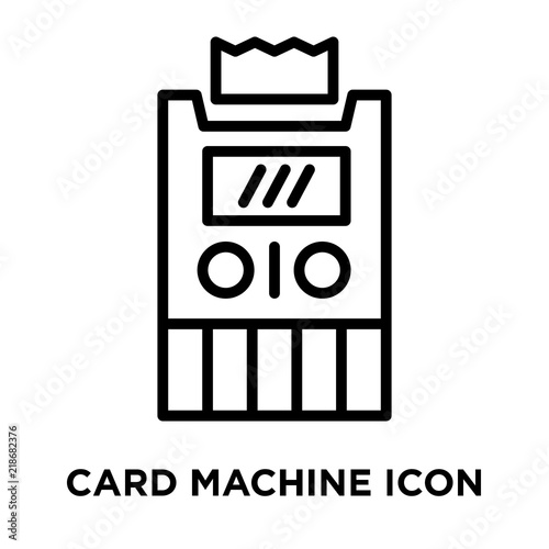 Card machine icon vector isolated on white background, Card machine sign , line symbol or linear element design in outline style