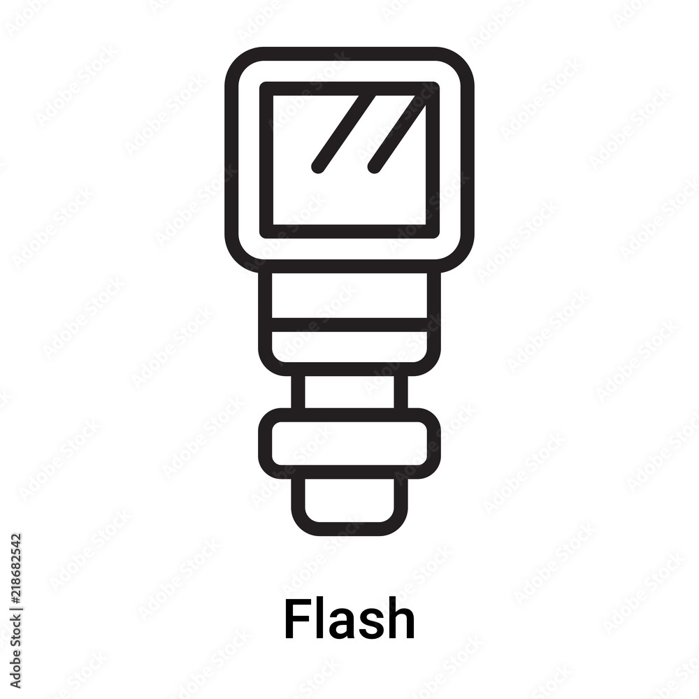 Flash icon vector isolated on white background, Flash sign , line or linear symbol and sign design in outline style Flash icon vector isolated on white background, Flash sign , line or linear symbol and sign design in outline style