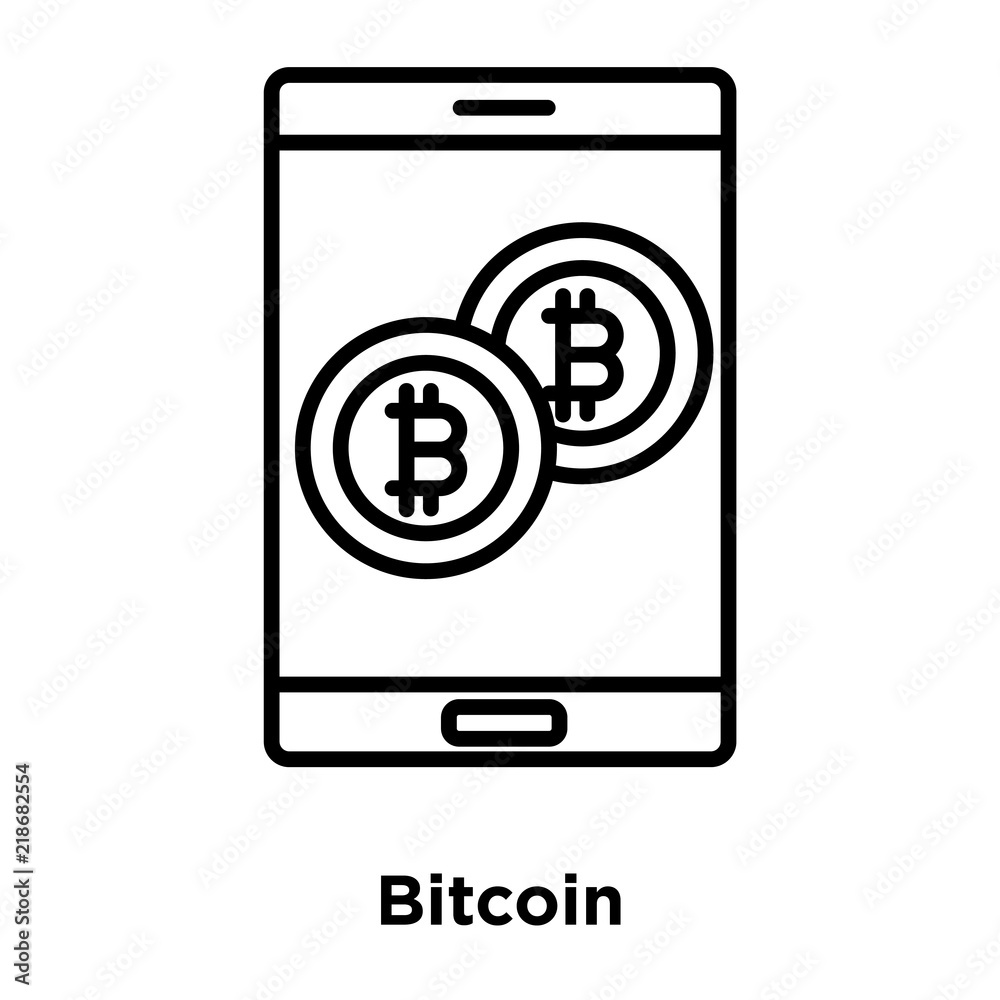 Bitcoin icon vector isolated on white background, Bitcoin sign , thin line design elements in outline style Bitcoin icon vector isolated on white background, Bitcoin sign , thin line design elements in outline style