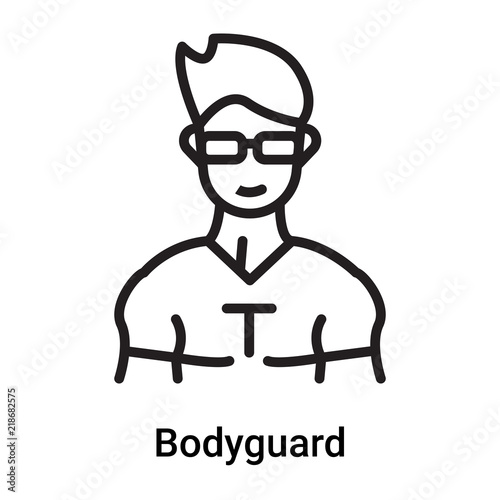 Bodyguard icon vector isolated on white background, Bodyguard sign , line or linear symbol and sign design in outline style