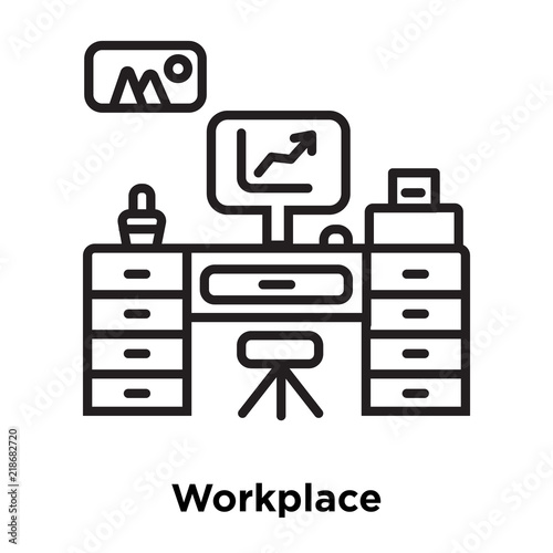 workplace icon isolated on white background. Simple and editable workplace icons. Modern icon vector illustration.