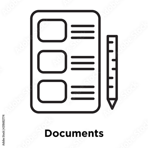 documents icon isolated on white background. Simple and editable documents icons. Modern icon vector illustration.