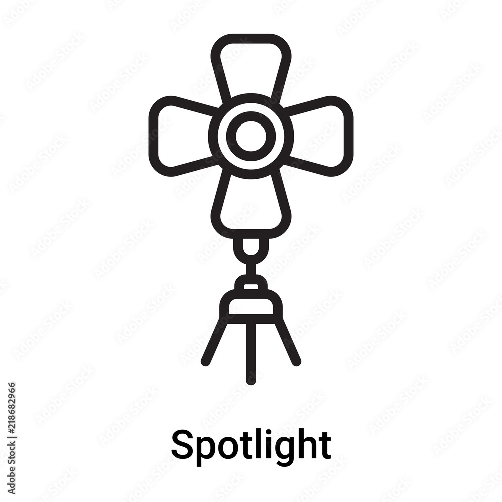 Spotlight icon vector isolated on white background, Spotlight sign , line or linear symbol and sign design in outline style