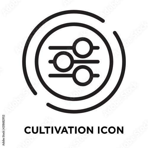 Cultivation icon vector isolated on white background, Cultivation sign , line symbol or linear element design in outline style