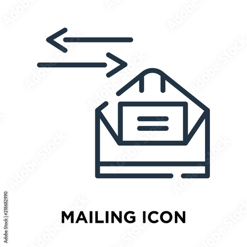 Mailing icon vector isolated on white background, Mailing sign , line symbol or linear element design in outline style