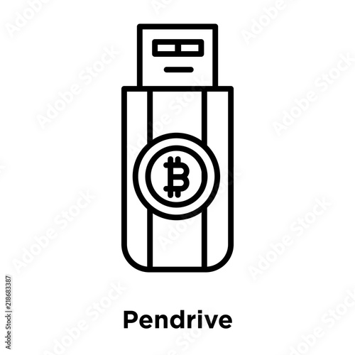 Pendrive icon vector isolated on white background, Pendrive sign , thin line design elements in outline style