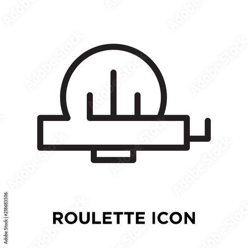 Roulette icon vector isolated on white background, Roulette sign , line symbol or linear element design in outline style