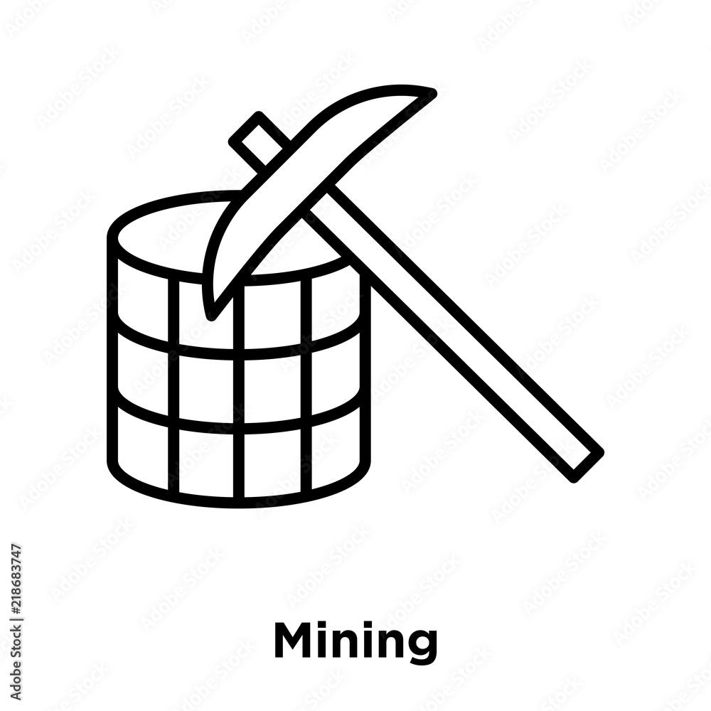 Mining icon vector isolated on white background, Mining sign , thin line design elements in outline style Mining icon vector isolated on white background, Mining sign , thin line design elements in outline style