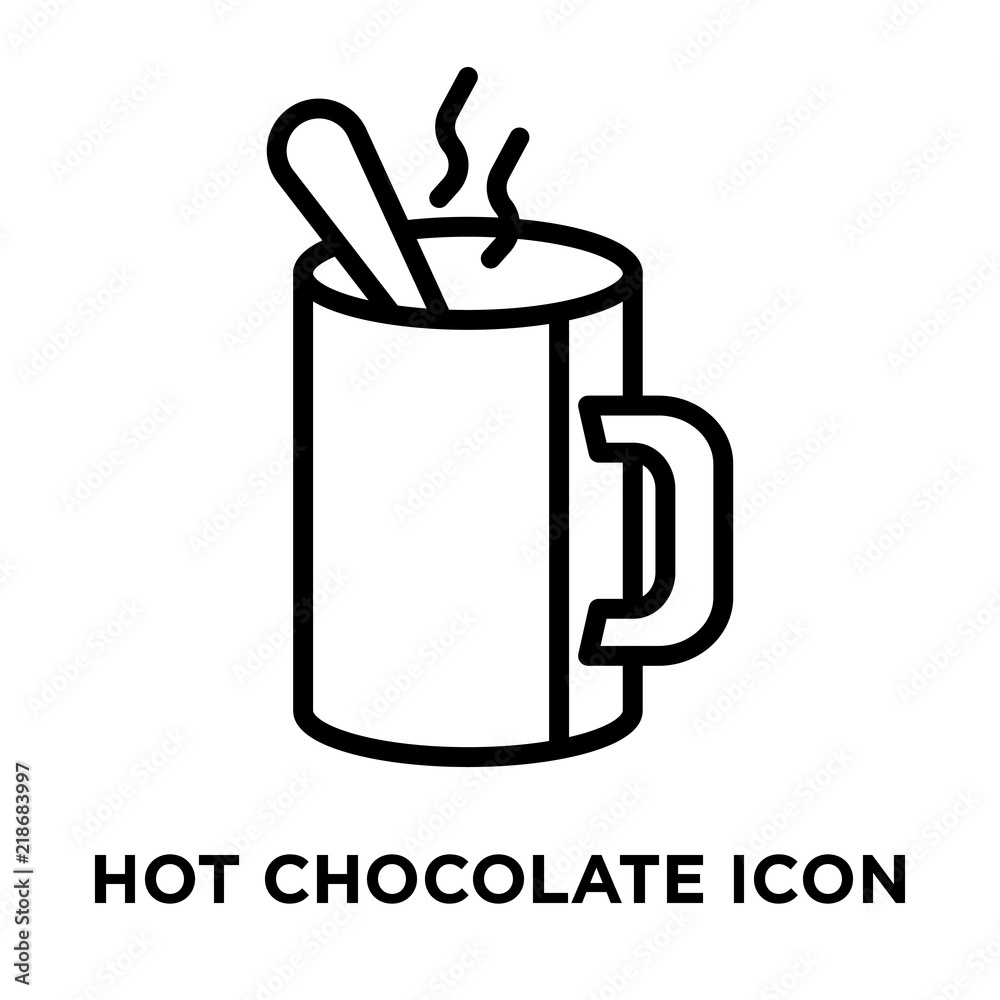 hot chocolate mug clipart black and white