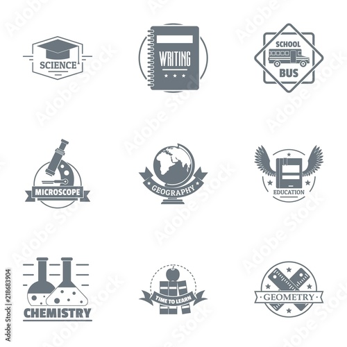 Chemical arrangement logo set. Simple set of 9 chemical arrangement vector logo for web isolated on white background