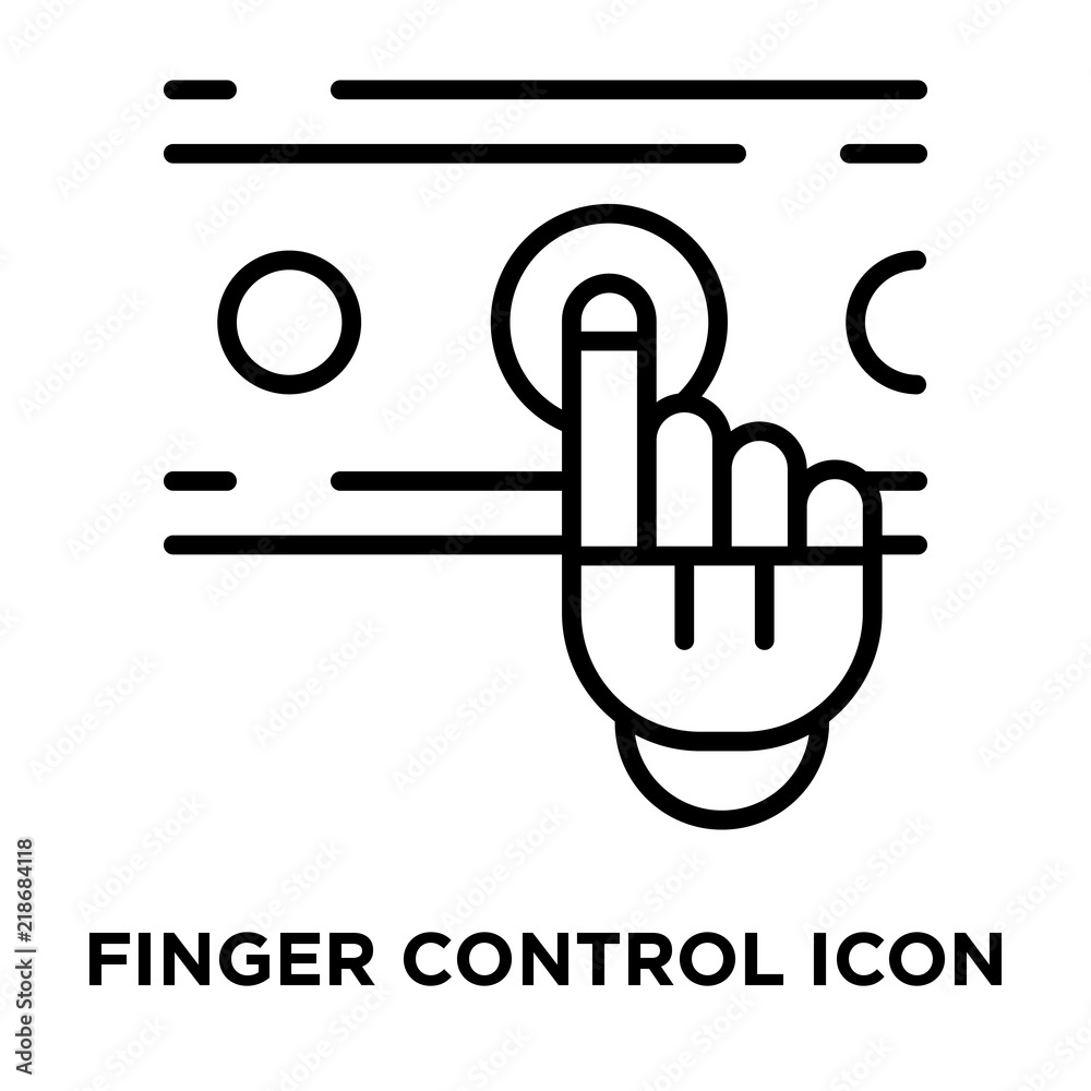 Finger control icon vector isolated on white background, Finger control sign , line symbol or linear element design in outline style Finger control icon vector isolated on white background, Finger control sign , line symbol or linear element design in outline style