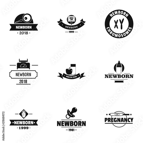 Neonatal logo set. Simple set of 9 neonatal vector logo for web isolated on white background